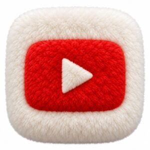 Cream and red fluffy YouTube app icon
