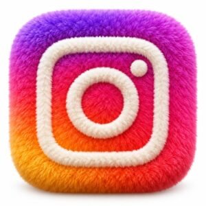 Pink orange and purple fluffy Instagram app icon